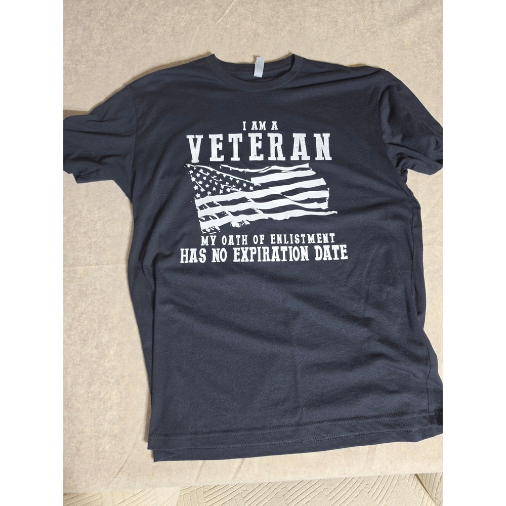 VetFriends Mens I Am A Veteran Oath Of Enlistment Graphic T-Shirt Black Large